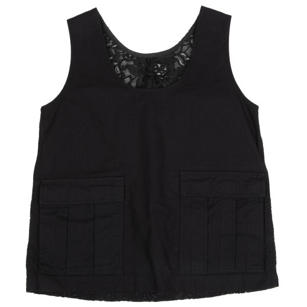 COMME des GARCONS Embroidered Chiffon Vest Black Size S