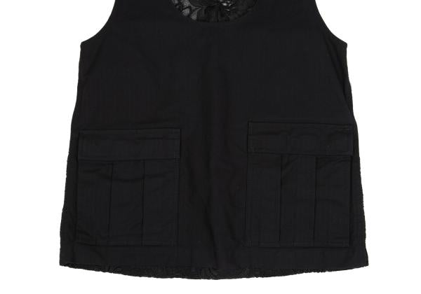 COMME des GARCONS Embroidered Chiffon Vest Black Size S