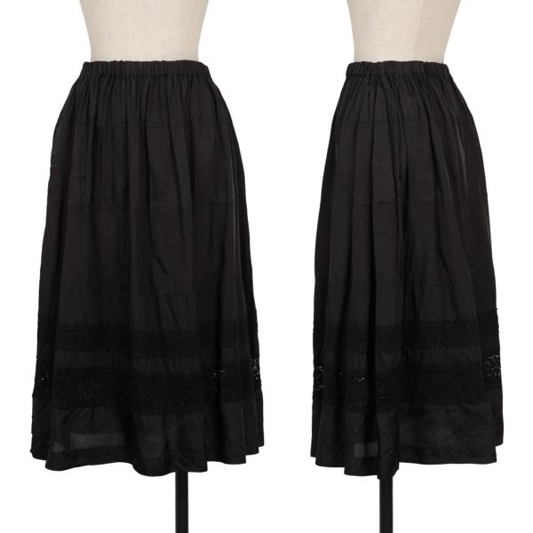COMME des GARCONS Cupro Lace Panel Skirt Black Size S