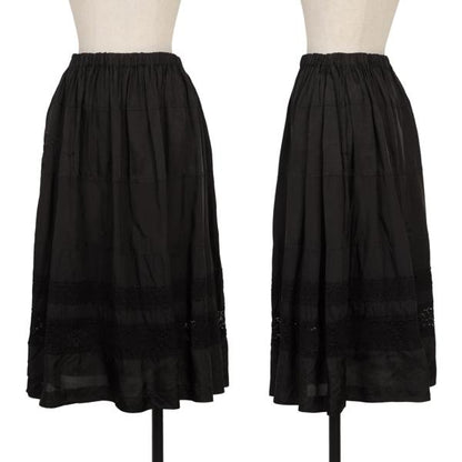COMME des GARCONS Cupro Lace Panel Skirt Black Size S