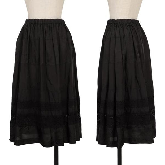 COMME des GARCONS Cupro Lace Panel Skirt Black Size S