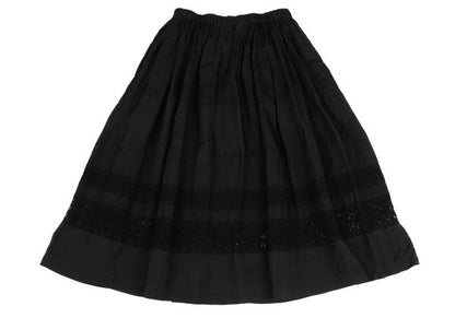 COMME des GARCONS Cupro Lace Panel Skirt Black Size S