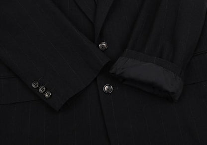 COMME des GARCONS HOMME Chalk Stripe Wool Jacket Navy Size M