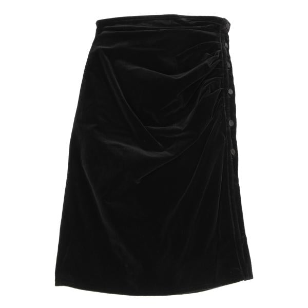 FOXEY Velour Side Gather Skirt Black Size 40