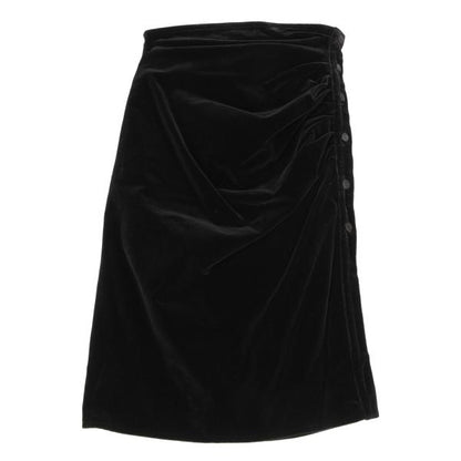 FOXEY Velour Side Gather Skirt Black Size 40