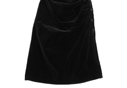 FOXEY Velour Side Gather Skirt Black Size 40