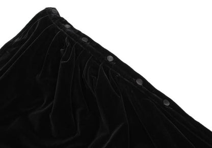 FOXEY Velour Side Gather Skirt Black Size 40