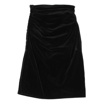 FOXEY Velour Side Gather Skirt Black Size 40