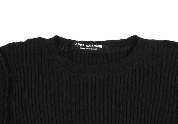 JUNYA WATANABE CdG Wool Rib Inside Out Sweater Black Size M