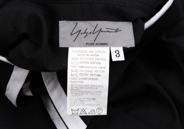 Yohji Yamamoto POUR HOMME Rayon Shirt Black/White Size 3