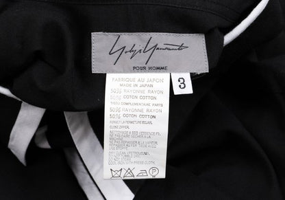 Yohji Yamamoto POUR HOMME Rayon Shirt Black/White Size 3