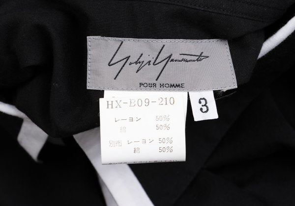 Yohji Yamamoto POUR HOMME Rayon Shirt Black/White Size 3