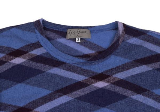 Yohji Yamamoto POUR HOMME Blue Multi Checker Knit Size 3