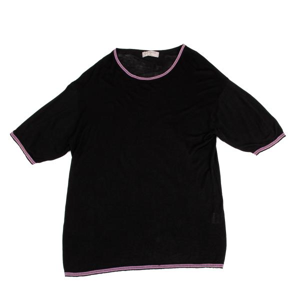 Yohji Yamamoto POUR HOMME Silk Paneled Knit Black Size 3