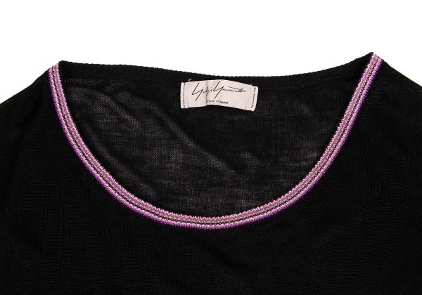 Yohji Yamamoto POUR HOMME Silk Paneled Knit Black Size 3