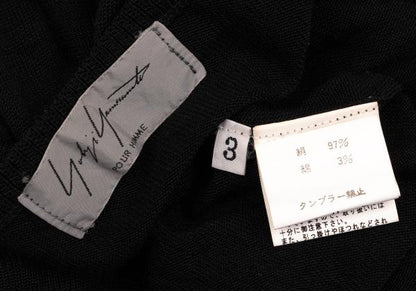Yohji Yamamoto POUR HOMME Silk Paneled Knit Black Size 3