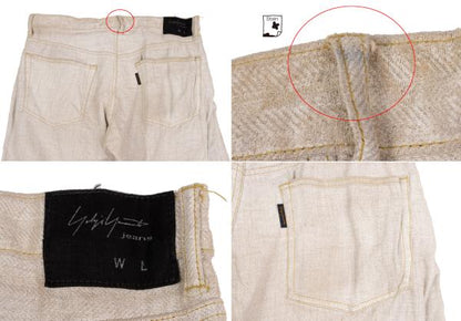 Yohji Yamamoto POUR HOMME Pigment Print Pants Ivory Size 6