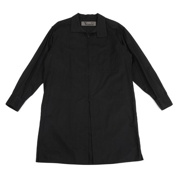Y's BANG ON Cotton Zip-Up Stand Collar Shirt Black Size 2