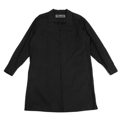 Y's BANG ON Cotton Zip-Up Stand Collar Shirt Black Size 2