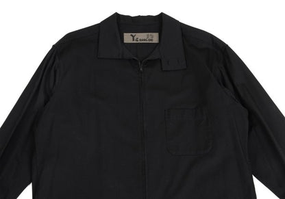 Y's BANG ON Cotton Zip-Up Stand Collar Shirt Black Size 2