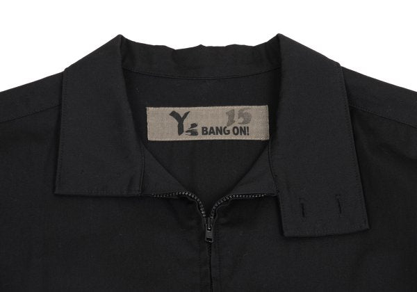 Y's BANG ON Cotton Zip-Up Stand Collar Shirt Black Size 2