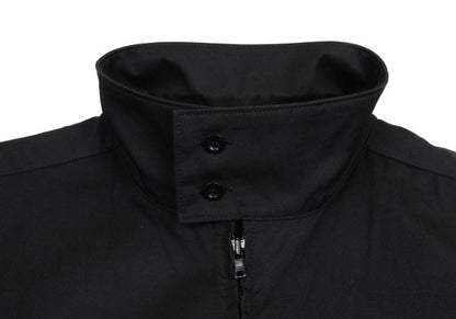 Y's BANG ON Cotton Zip-Up Stand Collar Shirt Black Size 2