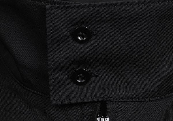Y's BANG ON Cotton Zip-Up Stand Collar Shirt Black Size 2