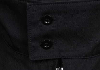Y's BANG ON Cotton Zip-Up Stand Collar Shirt Black Size 2