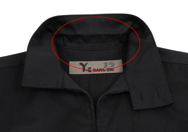 Y's BANG ON Cotton Zip-Up Stand Collar Shirt Black Size 2