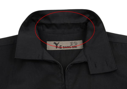 Y's BANG ON Cotton Zip-Up Stand Collar Shirt Black Size 2