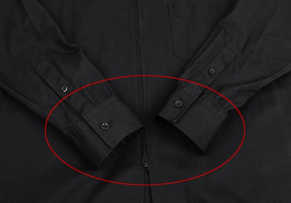 Y's BANG ON Cotton Zip-Up Stand Collar Shirt Black Size 2
