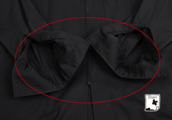 Y's BANG ON Cotton Zip-Up Stand Collar Shirt Black Size 2
