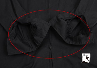 Y's BANG ON Cotton Zip-Up Stand Collar Shirt Black Size 2