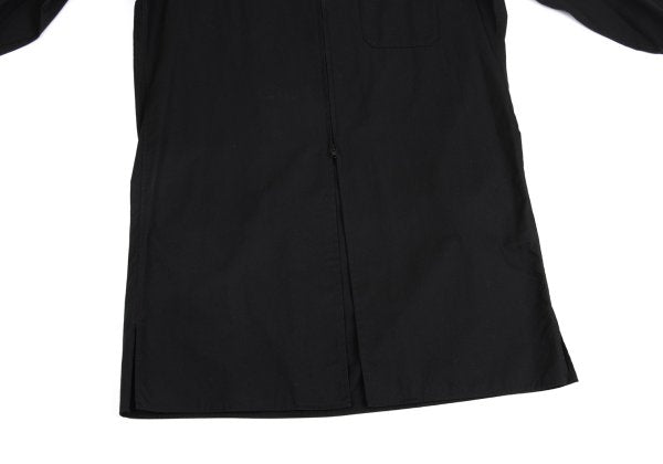 Y's BANG ON Cotton Zip-Up Stand Collar Shirt Black Size 2