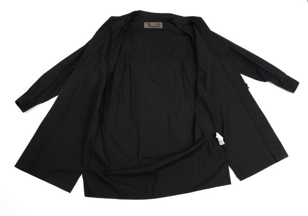 Y's BANG ON Cotton Zip-Up Stand Collar Shirt Black Size 2