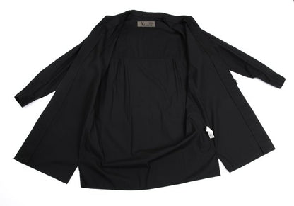 Y's BANG ON Cotton Zip-Up Stand Collar Shirt Black Size 2