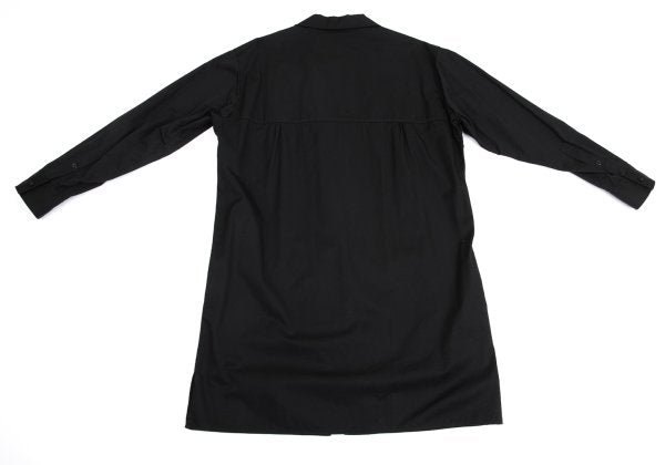 Y's BANG ON Cotton Zip-Up Stand Collar Shirt Black Size 2