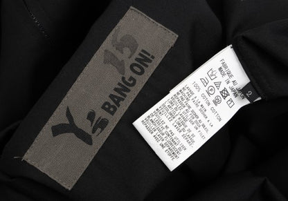Y's BANG ON Cotton Zip-Up Stand Collar Shirt Black Size 2