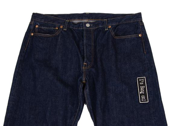 Y's BANG ON Patch Straight Denim Jeans Indigo Size 7