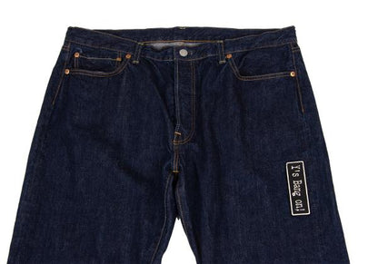 Y's BANG ON Patch Straight Denim Jeans Indigo Size 7