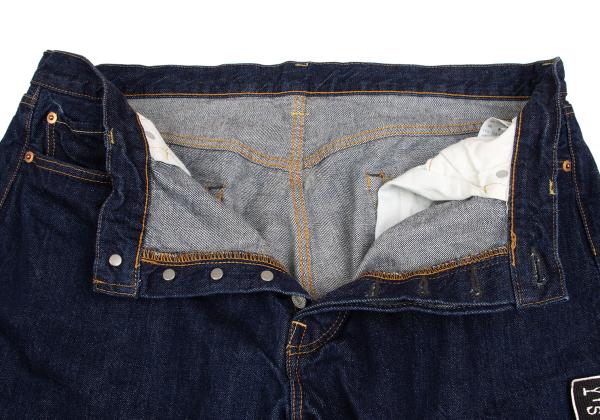 Y's BANG ON Patch Straight Denim Jeans Indigo Size 7