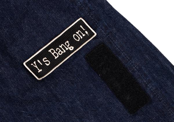 Y's BANG ON Patch Straight Denim Jeans Indigo Size 7