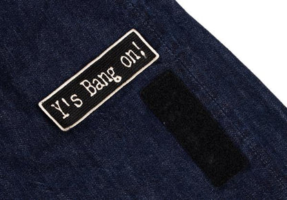 Y's BANG ON Patch Straight Denim Jeans Indigo Size 7