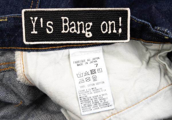 Y's BANG ON Patch Straight Denim Jeans Indigo Size 7