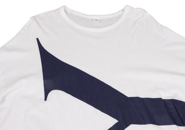 Y's Cotton Logo Print Tunic White Blouse Size 2