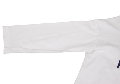 Y's Cotton Logo Print Tunic White Blouse Size 2