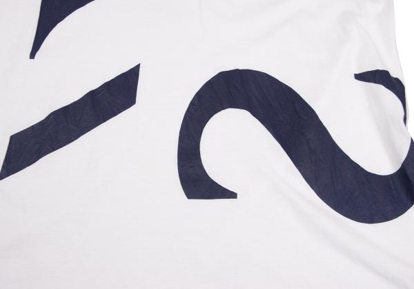 Y's Cotton Logo Print Tunic White Blouse Size 2