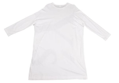 Y's Cotton Logo Print Tunic White Blouse Size 2
