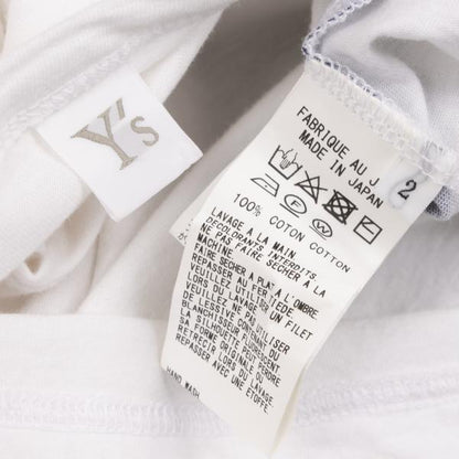 Y's Cotton Logo Print Tunic White Blouse Size 2