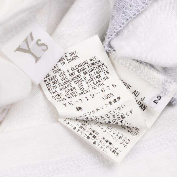 Y's Cotton Logo Print Tunic White Blouse Size 2